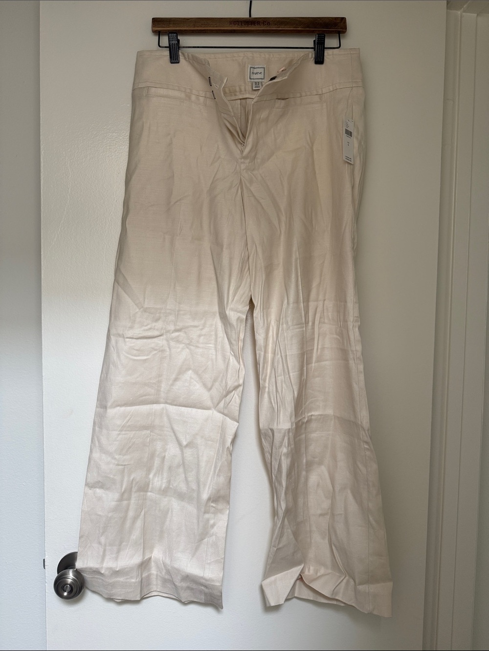 Anthropologie Wide-Leg Pants in Light Cream